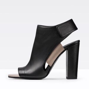 Vince Black and Tan Open-Toe Heels